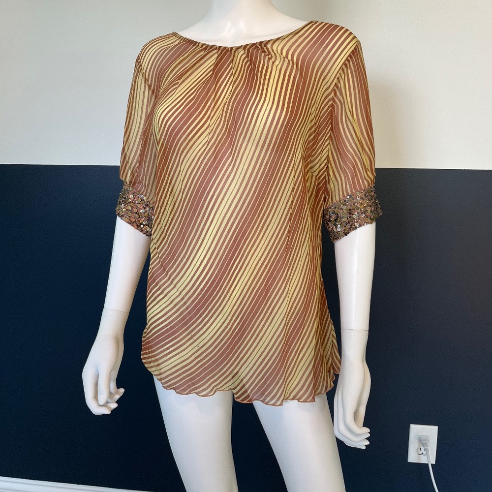 sheer striped blouse